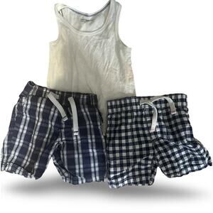Baby Gap & Carter’s Boys Lot 3T Tank Top &  Shorts Bundle Blue White